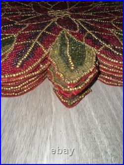 St Nicholas Heavy Beaded Decorative Placemat Christmas Motif Poinsettia Set Of 6 St Nicholas Heavy Beaded Decorative Placemat Christmas Motif Poinsettia Set Of 6