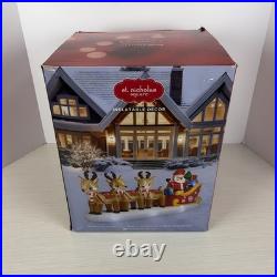 St Nicholas Square 12FT Santa Sleigh & Reindeer Inflatable NEW SEALED 56×144×35