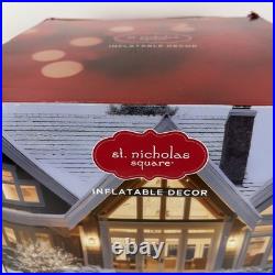 St Nicholas Square 12FT Santa Sleigh & Reindeer Inflatable NEW SEALED 56×144×35