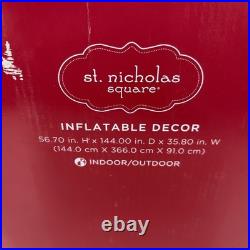 St Nicholas Square 12FT Santa Sleigh & Reindeer Inflatable NEW SEALED 56×144×35