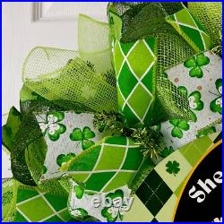 St. Patrick's Day Shenanigans & Malarkey Handmade Deco Mesh Wreath