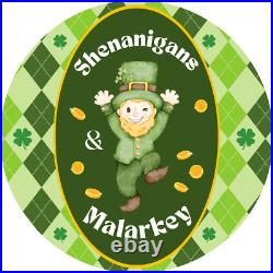 St. Patrick's Day Shenanigans & Malarkey Handmade Deco Mesh Wreath