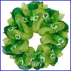 St Patrick's Ribbon Handmade Deco Mesh Wreath