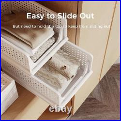 Stackable Plastic Storage Closet Organizers and Storage Bins Drawer 5 Pack 5 L