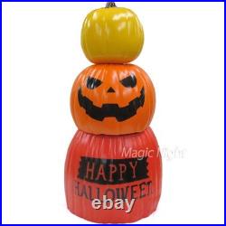 Stacking Halloween Pumpkin Lantern Decor Set, Large Jaco Ornament, Used