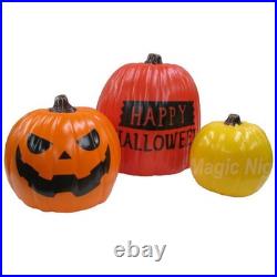 Stacking Halloween Pumpkin Lantern Decor Set, Large Jaco Ornament, Used