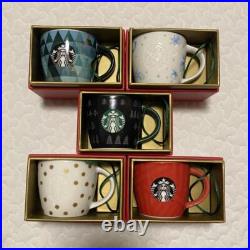 Starbucks Christmas Holiday 2015 Limited Ornament Demi Diamond Dust 5 Set JP