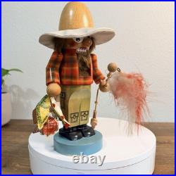 Steinbach Volkskunst S1251 Chubby Fly Fisherman Handmade Nutcracker Christmas