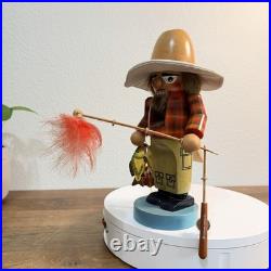 Steinbach Volkskunst S1251 Chubby Fly Fisherman Handmade Nutcracker Christmas