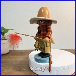 Steinbach Volkskunst S1251 Chubby Fly Fisherman Handmade Nutcracker Christmas
