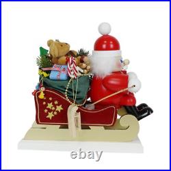 Steinbach Wooden Santa on His Sled with Reindeer Nutcracker, 18.11 Steinbach Wooden Santa on His Sled with Reindeer Nutcracker, 18.11