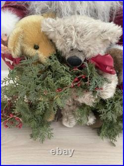 Stone Soup Santa Clause Red Coat w 3 Teddy Bears Signed Shelie McCall 2013 OOAK
