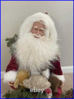 Stone Soup Santa Clause Red Coat w 3 Teddy Bears Signed Shelie McCall 2013 OOAK