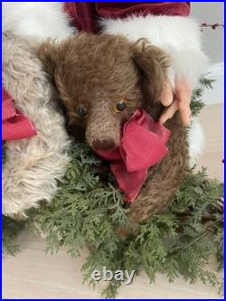 Stone Soup Santa Clause Red Coat w 3 Teddy Bears Signed Shelie McCall 2013 OOAK