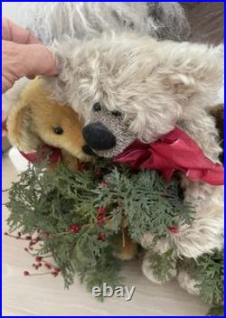 Stone Soup Santa Clause Red Coat w 3 Teddy Bears Signed Shelie McCall 2013 OOAK