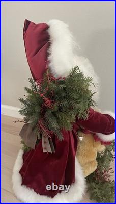 Stone Soup Santa Clause Red Coat w 3 Teddy Bears Signed Shelie McCall 2013 OOAK