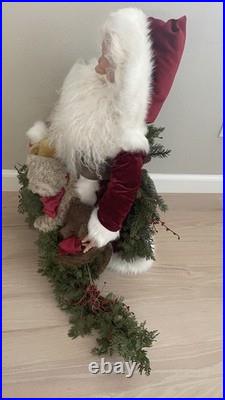 Stone Soup Santa Clause Red Coat w 3 Teddy Bears Signed Shelie McCall 2013 OOAK