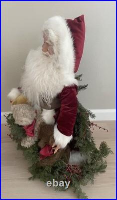 Stone Soup Santa Clause Red Coat w 3 Teddy Bears Signed Shelie McCall 2013 OOAK
