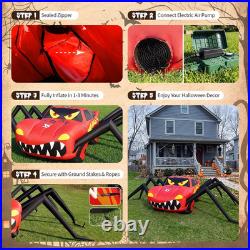 Super Giant Red 14.8FT Halloween Inflatables Spider Car Outdoor Decorations