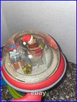 Super-Sonic Santa Stocking Holder X-mas Snow Globe BOMBAY KIDS VERY RARE Works