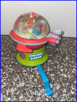 Super-Sonic Santa Stocking Holder X-mas Snow Globe BOMBAY KIDS VERY RARE Works