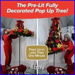 Superstar Santa Deluxe Pop-Up Christmas Tree withNorth Star Projector, 7 Feet