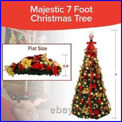 Superstar Santa Deluxe Pop-Up Christmas Tree withNorth Star Projector, 7 Feet