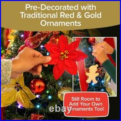 Superstar Santa Deluxe Pop-Up Christmas Tree withNorth Star Projector, 7 Feet