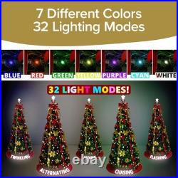 Superstar Santa Deluxe Pop-Up Christmas Tree withNorth Star Projector, 7 Feet