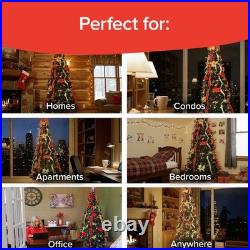 Superstar Santa Deluxe Pop-Up Christmas Tree withNorth Star Projector, 7 Feet