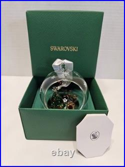 Swarovski 5533942 Joyful Christmas Scene Ball Ornament Crystal Tree Bear NIB