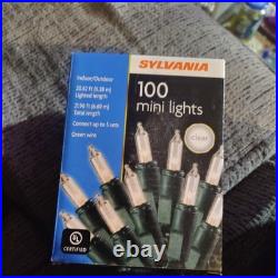 Sylvania 100 Mini Lights Clear Outdoor/Indoor Green Wire New
