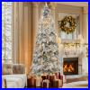 TAUS_7_5_9ft_Pre_Lit_Flocked_Pencil_Spruce_Artificial_Christmas_Tree_withPine_Cone_01_cuzx