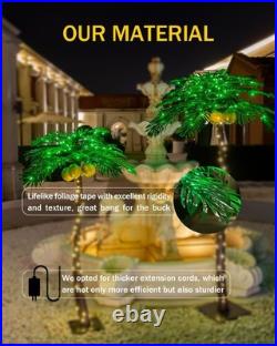 TYBEEU 7ft Lighted Palm Tree 208 LED Lights with Glowing Coconuts Dimmable