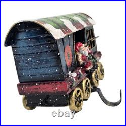 Target Vintage 2005 Christmas Express Stocking Holder Santa Snowman Metal Train