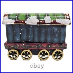 Target Vintage 2005 Christmas Express Stocking Holder Santa Snowman Metal Train
