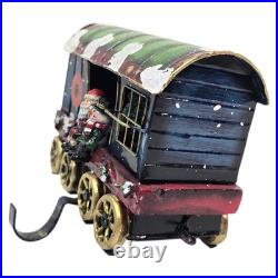 Target Vintage 2005 Christmas Express Stocking Holder Santa Snowman Metal Train