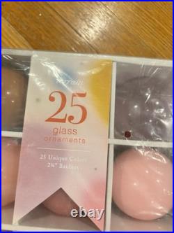 Terrian For Anthropologie Glass Ball Ornaments Rainbow SET 25 Midi (2.75) NEW