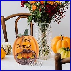 Thanksgiving Pumpkin Decor, 7.5 Inch Polyresin Pumpkin Figurine Harvest Gift Fal Thanksgiving Pumpkin Decor, 7.5 Inch Polyresin Pumpkin Figurine Harvest Gift Fal