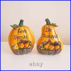 Thanksgiving Pumpkin Decor, 7.5 Inch Polyresin Pumpkin Figurine Harvest Gift Fal Thanksgiving Pumpkin Decor, 7.5 Inch Polyresin Pumpkin Figurine Harvest Gift Fal