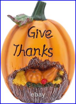 Thanksgiving Pumpkin Decor, 7.5 Inch Polyresin Pumpkin Figurine Harvest Gift Fal Thanksgiving Pumpkin Decor, 7.5 Inch Polyresin Pumpkin Figurine Harvest Gift Fal