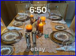 Thanksgiving Set Of 12 10 Dinner Plates & 12 8 Salad/desert Mott Factory Set