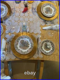 Thanksgiving Set Of 12 10 Dinner Plates & 12 8 Salad/desert Mott Factory Set
