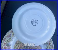 Thanksgiving Set Of 12 10 Dinner Plates & 12 8 Salad/desert Mott Factory Set