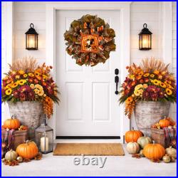 Thanksgiving Thankful Doggie Deco Mesh Wreath Handmade