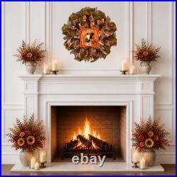 Thanksgiving Thankful Doggie Deco Mesh Wreath Handmade
