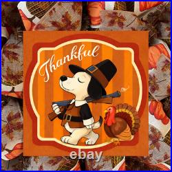 Thanksgiving Thankful Doggie Deco Mesh Wreath Handmade