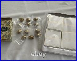 The Bombay Company 12 Solid Brass Shell Vintage Place Card Holders + Cards