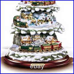 Thomas Kinkade Animated Tabletop Christmas Tree with Train Wonderland Express