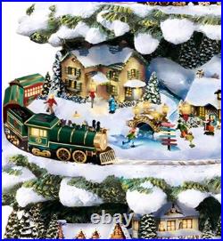 Thomas Kinkade Animated Tabletop Christmas Tree with Train Wonderland Express